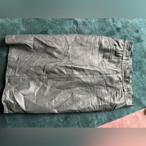 Europelle Grey Leather Lined Pencil Skirt-Size 6